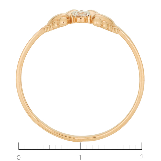 Кольцо из красного золота 585 пробы c 1 фианитом, Л61023648 за 9680