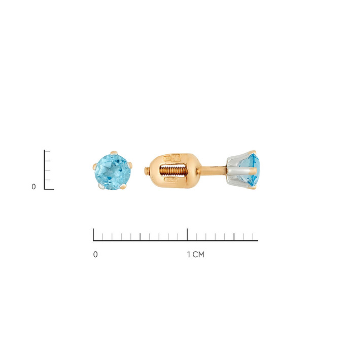 Серьги из золота 585 пробы с топазами, Л 5805 4065 за 12900