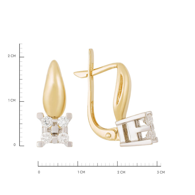 Серьги из золота 585 пробы c бриллиантами, Л 4105 5364 за 46080