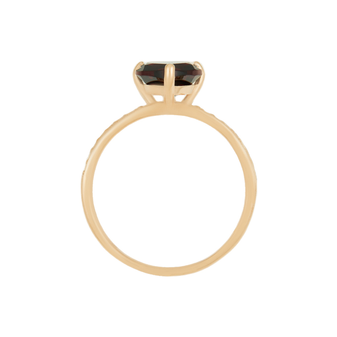 Кольцо из золота 585 пробы c гранатом и фианитами, Л 2913 1659 за 10500