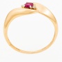 Кольцо из красного золота 585 пробы c 2 бриллиантами и 1 рубином Л58038219 фото 2