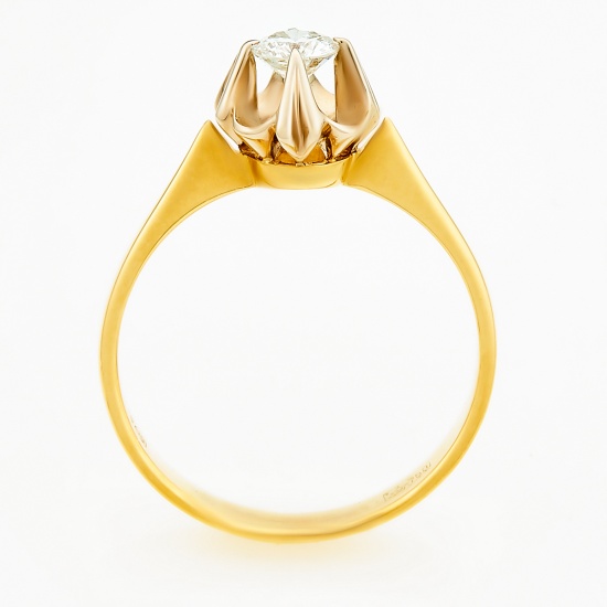 Кольцо из комбинированного золота 750 пробы c 1 бриллиантом, Л11128874 за 65000