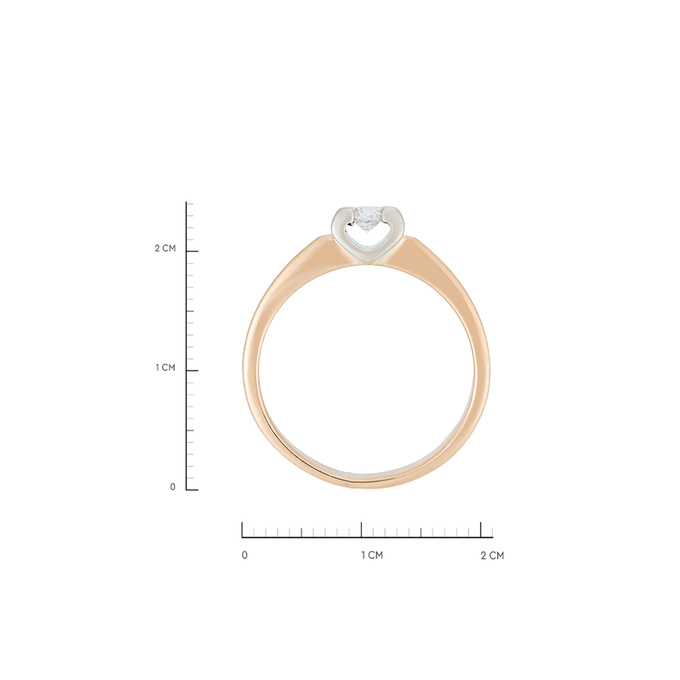 Кольцо из золота 585 пробы c 1 бриллиантом, Л 5703 4914 за 46320