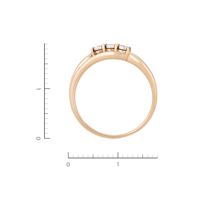 Кольцо из комбинированного золота 585 пробы c 3 бриллиантами, Л 0910 6283 за 13650