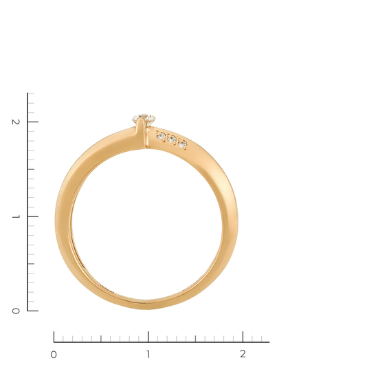 Кольцо из красного золота 585 пробы c 7 бриллиантами, Л20101921 за 21750
