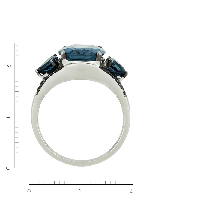 Кольцо из золота 585 пробы c 28 бриллиантами и 3 топазами Лондон, Л 7501 8048 за 27540
