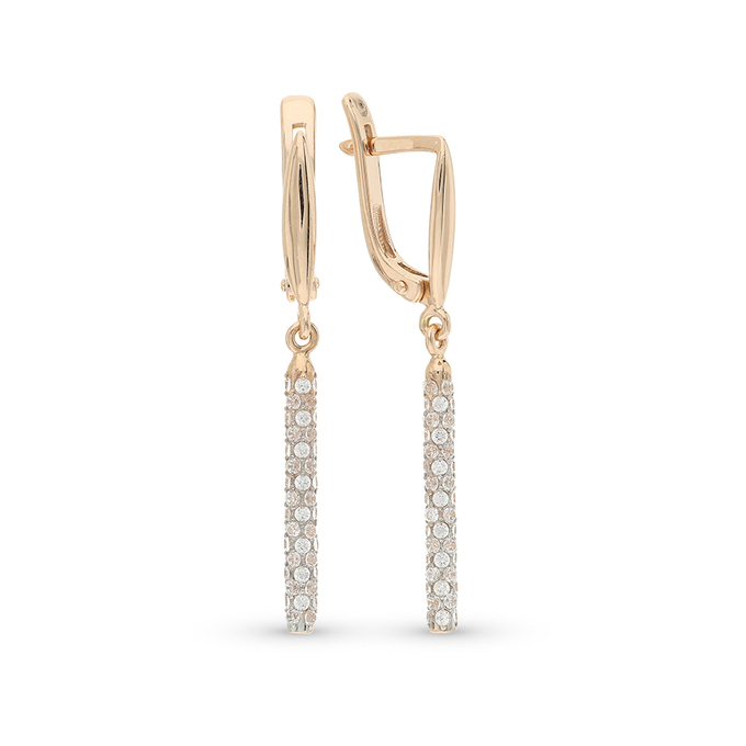 Серьги из золота 585 пробы c фианитами
