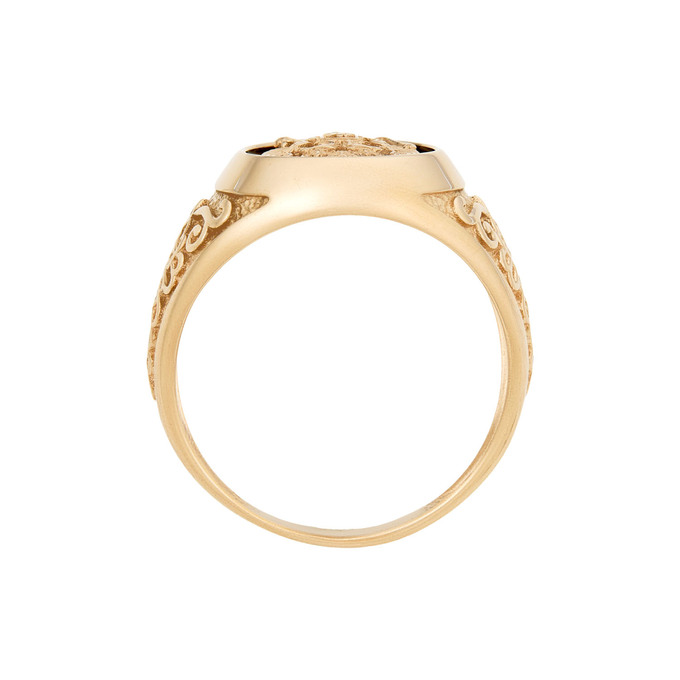 Кольцо из золота 585 пробы c ониксом