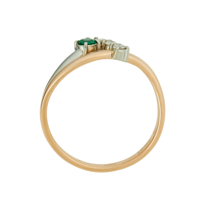 Кольцо из золота 585 пробы c изумрудом и бриллиантами, Л 2812 2189 за 36700