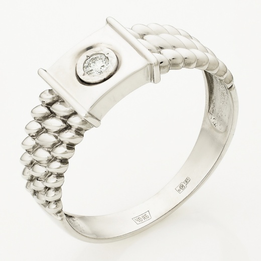 Купить кольцо из белого золота 585 пробы c 1 бриллиантом в Москве (арт.Л41061287) в интернет магазине Залог Успеха