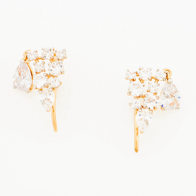 Серьги из золота 585 пробы c фианитами