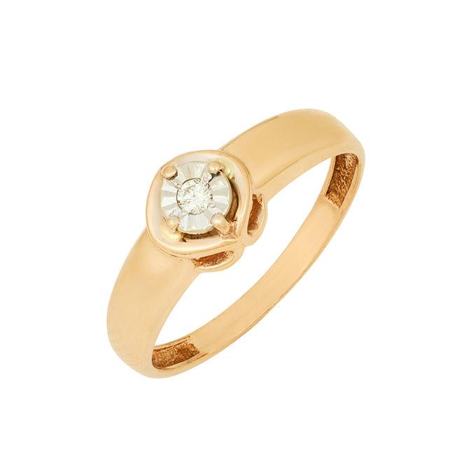 Кольцо из золота 585 пробы c бриллиантом