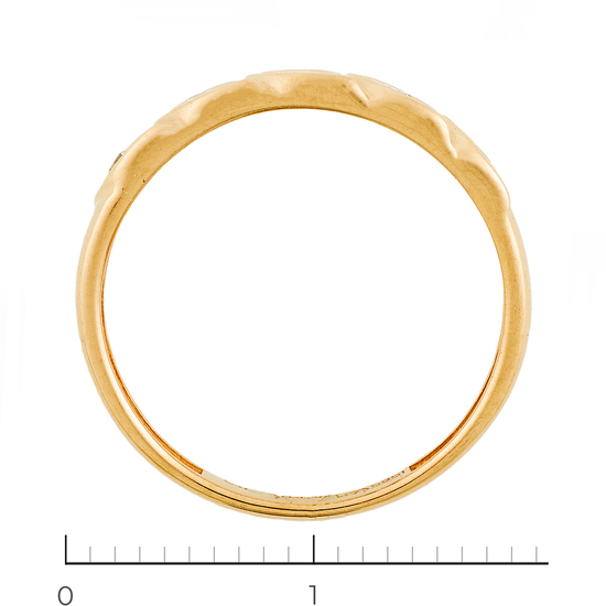Кольцо из комбинированного золота 585 пробы c 5 бриллиантами, Л29107871 за 8325