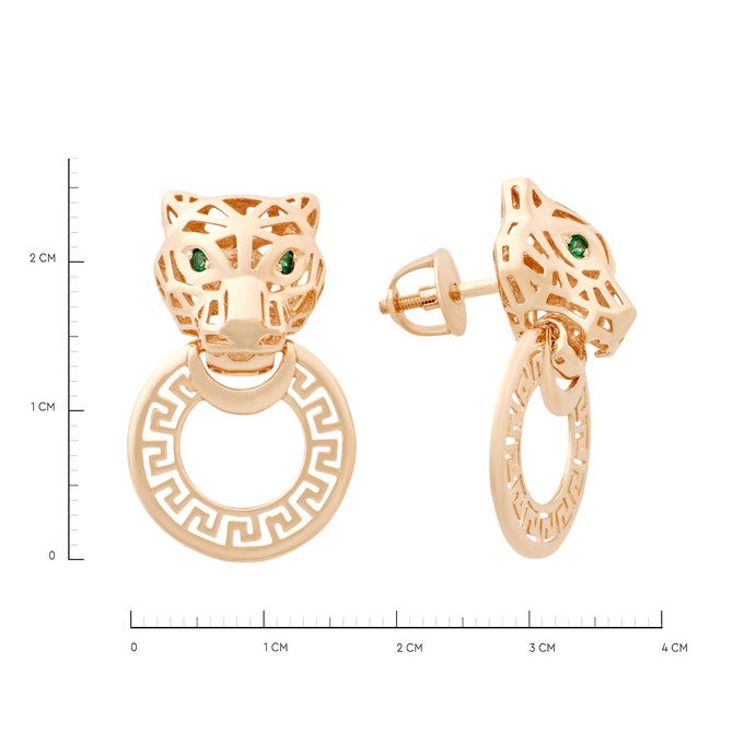 Серьги из золота 585 пробы с синтетическими камнями, Ц О007 3771 за 54000