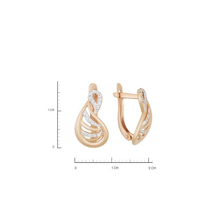 Серьги из золота 585 пробы c фианитами, Л 0806 7000 за 24240