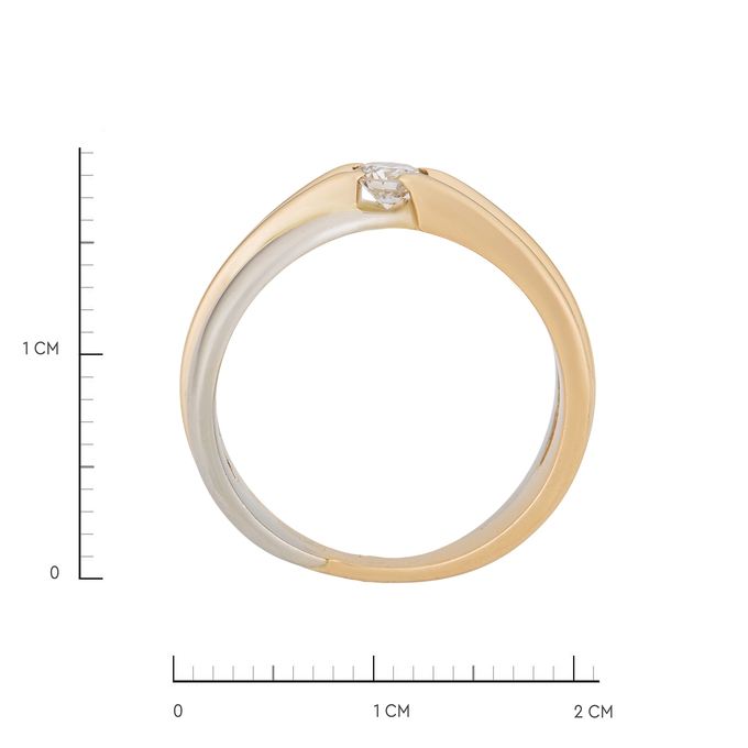 Кольцо из золота 585 пробы c бриллиантом, Л 0408 8470 за 87900