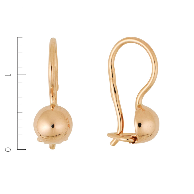 Серьги из красного золота 585 пробы