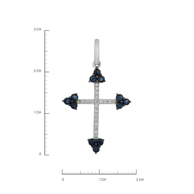 Подвеска из золота 585 пробы c сапфирами и бриллиантами, Л 6002 5420 за 15600