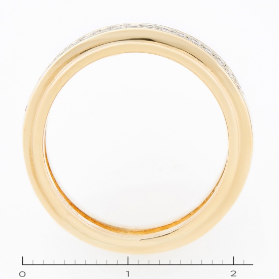 Кольцо обручальное из желтого золота 585 пробы c 36 бриллиантами, Л35054223 за 36000