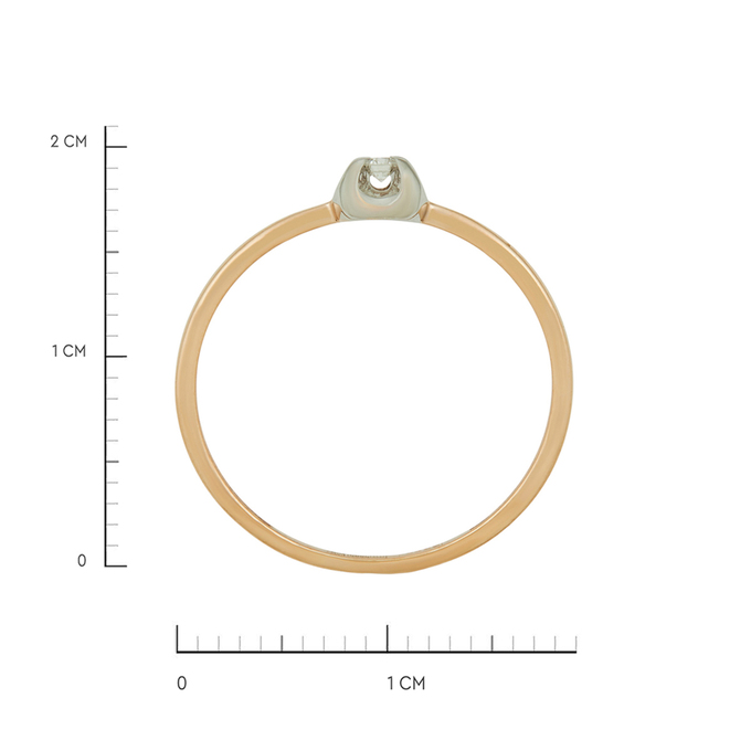 Кольцо из золота 585 пробы c бриллиантом, Л 7303 5919 за 11120