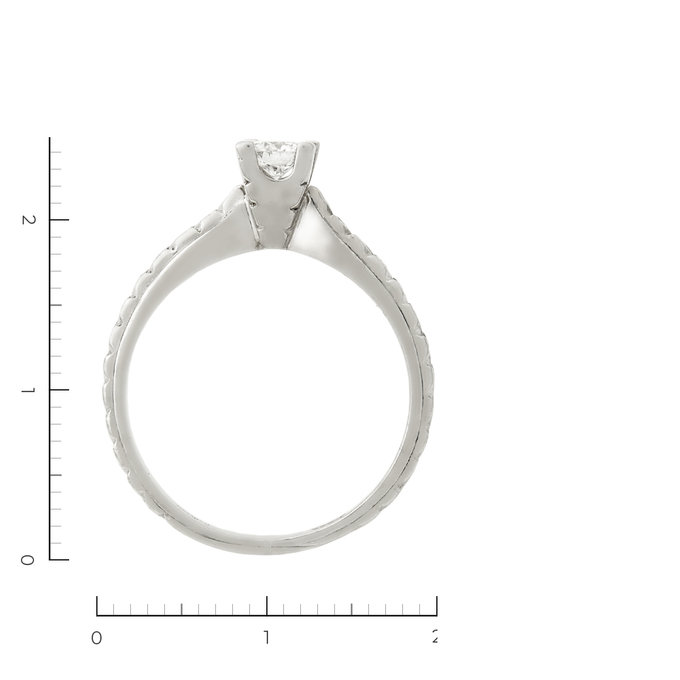 Кольцо из белого золота 585 пробы c 1 бриллиантом, Л 6301 9142 за 50950