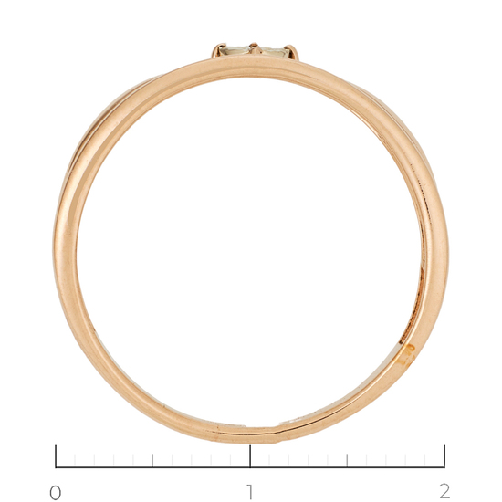 Кольцо из красного золота 585 пробы c 1 бриллиантом, Л52073252 за 22000