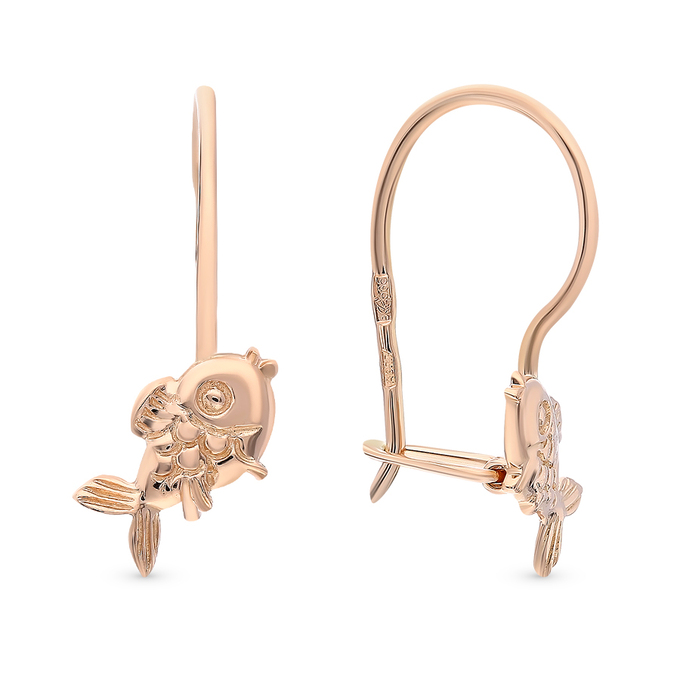 Серьги из красного золота 585 пробы