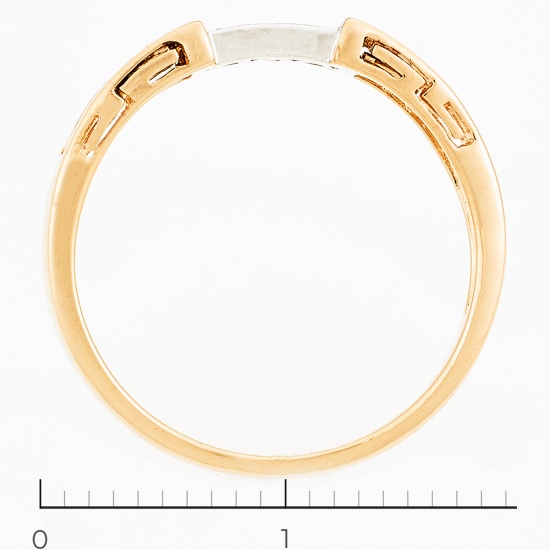 Кольцо из комбинированного золота 585 пробы c 3 сапфирами, Л45065670 за 9950