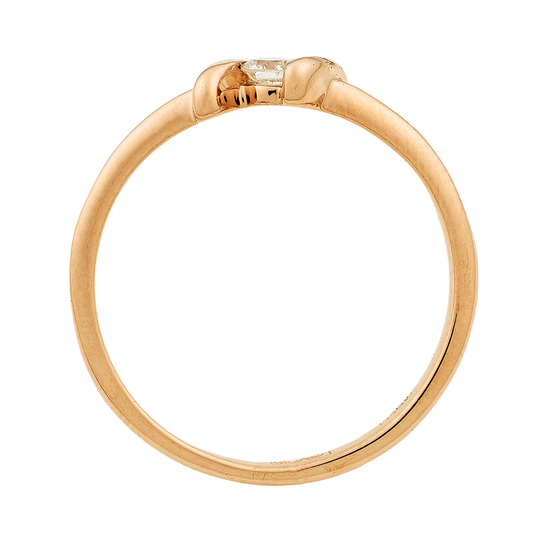 Кольцо из красного золота 585 пробы c 1 бриллиантом, Л76008606 за 12540