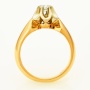 Кольцо из комбинированного золота 583 пробы c 1 бриллиантом Л43056387 фото 3