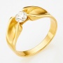 Кольцо из желтого золота 585 пробы c 1 бриллиантом Л47066245 фото 1
