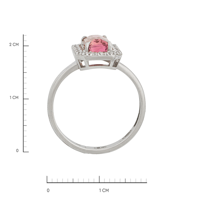 Кольцо из золота 585 пробы c турмалином и бриллиантами, Л 2811 7633 за 85000