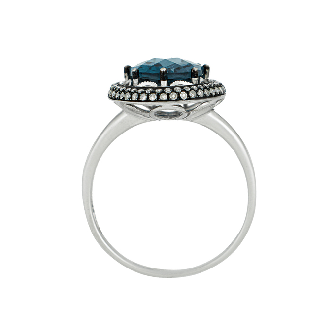 Кольцо из золота 585 пробы c топазом и бриллиантами, Л 2811 6035 за 69600