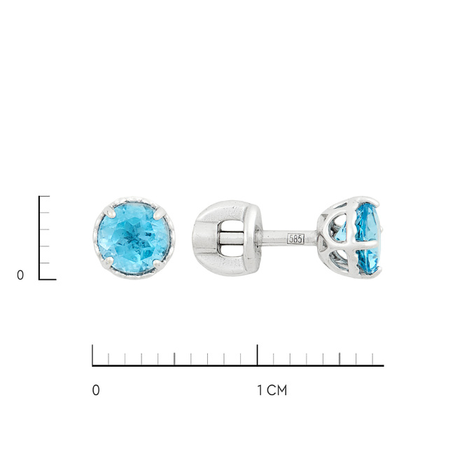 Серьги из золота 585 пробы с топазами, Ц О007 4017 за 14000