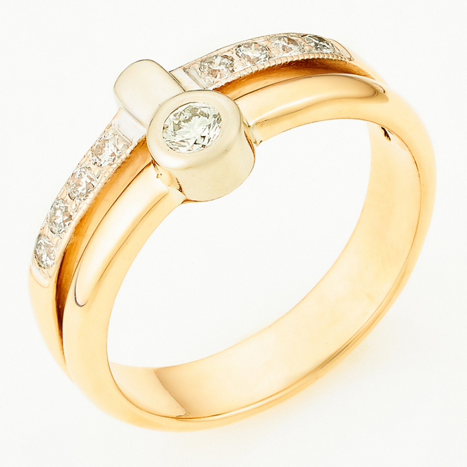 Кольцо из золота 585 пробы c бриллиантами, Л 1810 9801 за 65200