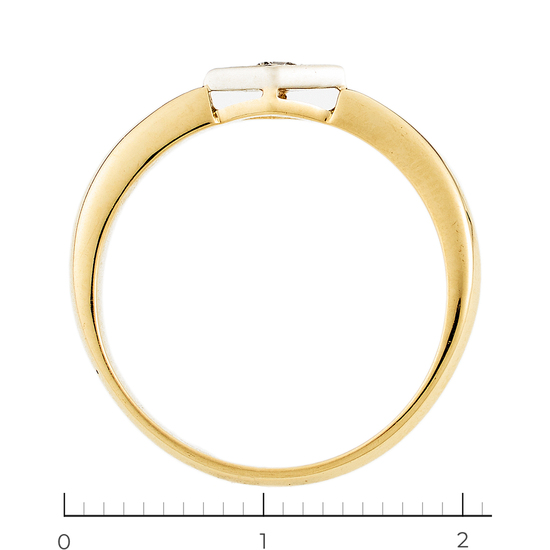 Кольцо из комбинированного золота 750 пробы c 1 бриллиантом, Л19065699 за 14750