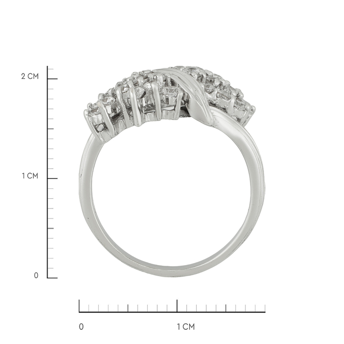 Кольцо из золота 585 пробы c фианитами