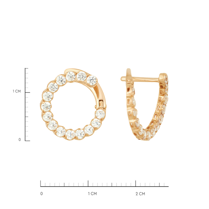 Серьги из золота 585 пробы c фианитами, Ц О007 2505 за 24000