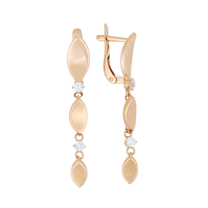 Серьги из золота 585 пробы c фианитами, Л 0408 3649 за 22160