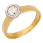 Кольцо из комбинированного золота 750 пробы c 1 бриллиантом 011021 фото 1