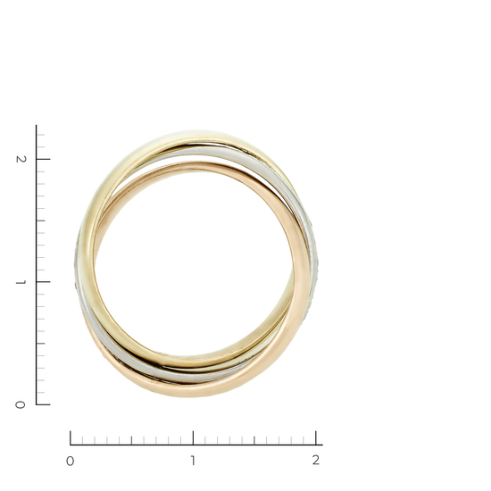 Кольцо из комбинированного золота 585 пробы c 55 бриллиантами, Л12077835 за 39900