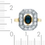 Кольцо из комбинированного золота 750 пробы c 14 бриллиантами и 1 сапфиром 092420 фото 3