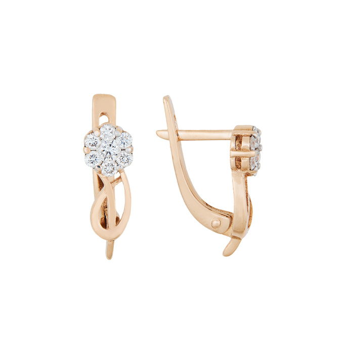 Серьги из золота 585 пробы c бриллиантами, Л 4107 1395 за 40000