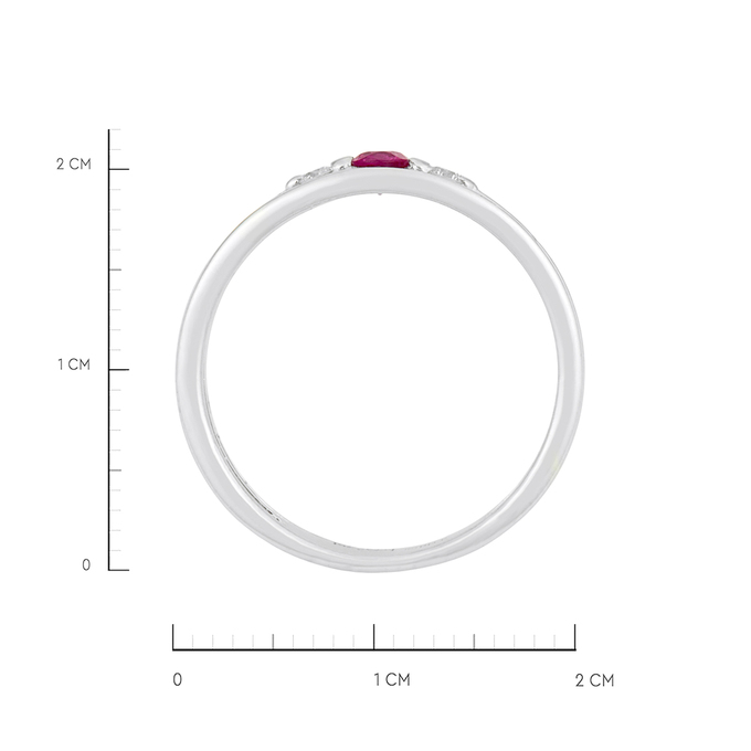 Кольцо из золота 585 пробы c рубином и бриллиантами, Л 5406 0942 за 31850