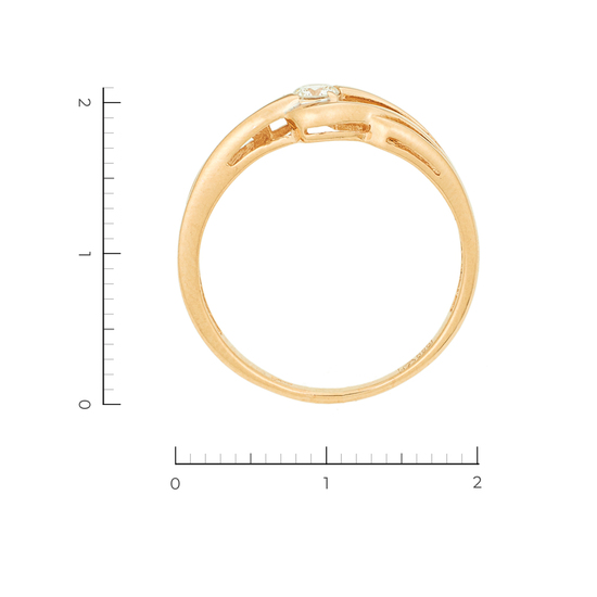 Кольцо из красного золота 585 пробы c 1 бриллиантом, Л29114823 за 11025