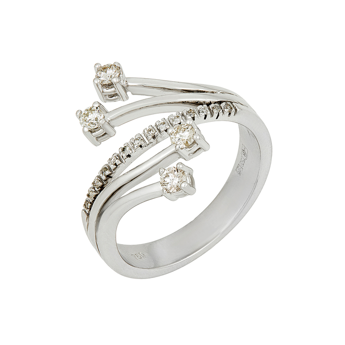 Кольцо из золота 750 пробы c бриллиантами