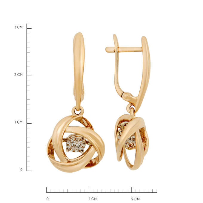 Серьги из золота 585 пробы с бриллиантами, Ц О007 3534 за 51000