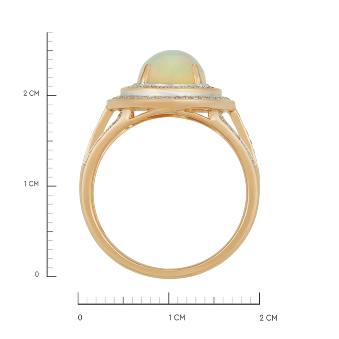 Кольцо из золота 585 пробы c бриллиантами и опалом, Л 2213 0807 за 65000