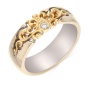 Кольцо обручальное из комбинированного золота 585 пробы c 1 бриллиантом 023380 фото 1