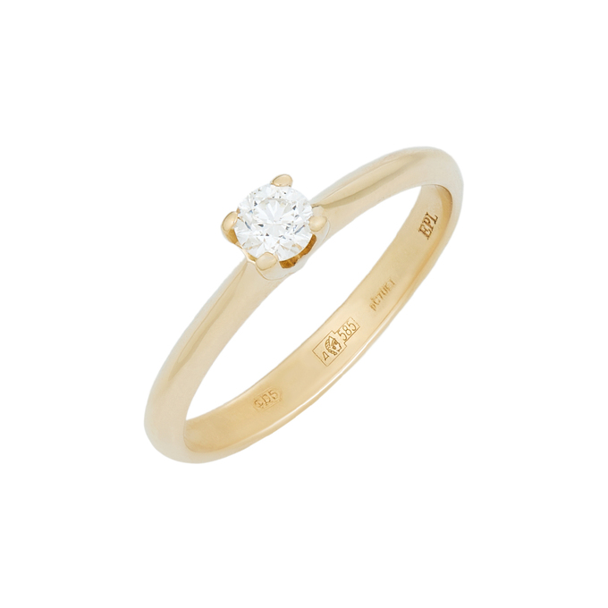 Кольцо из золота 585 пробы c бриллиантом, Л 1911 7977 за 34320